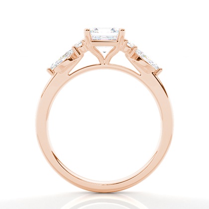 3.00 Carat Rotgold Seitensteine Verlobungsringe