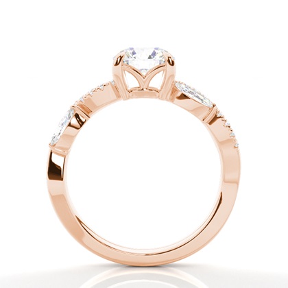 Rose Gold Side Stone Diamond Rings