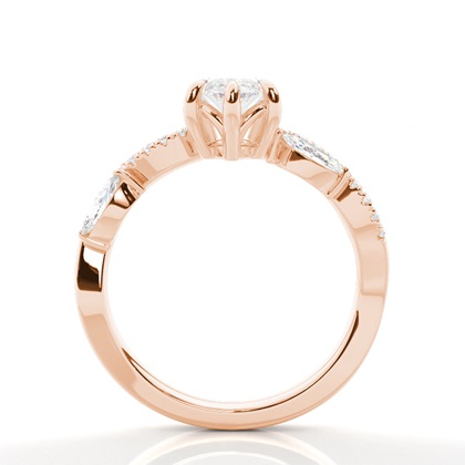Rose Gold Side Stone Diamond Rings