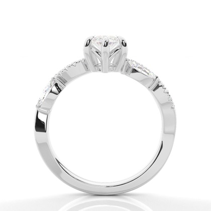 White Gold Side Stone Diamond Rings