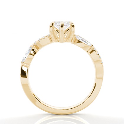 Yellow Gold Side Stone Diamond Rings