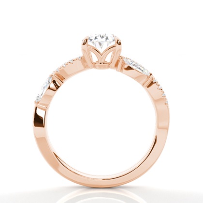 Rose Gold Side Stone Diamond Rings