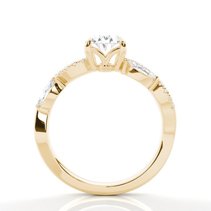 Yellow Gold Side Stone Diamond Rings