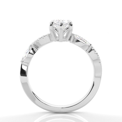 White Gold Side Stone Diamond Rings