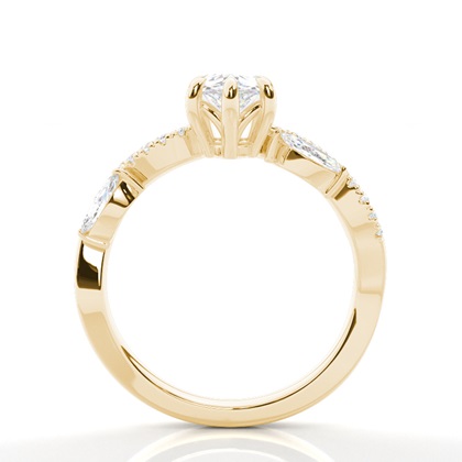 Yellow Gold Side Stone Diamond Rings