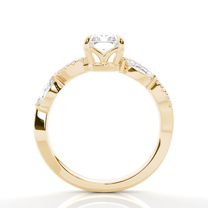Yellow Gold Side Stone Diamond Rings