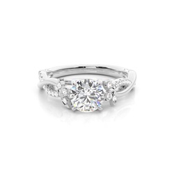 Twisted Vine Floral Diamond Engagement Ring