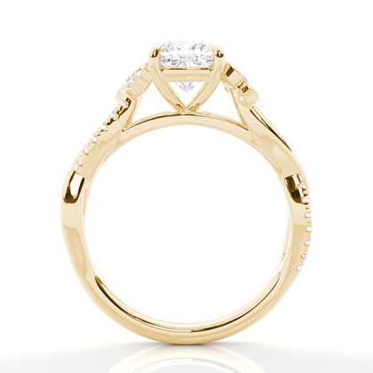 1.00 Carat Gelbgold Seitensteine Verlobungsringe