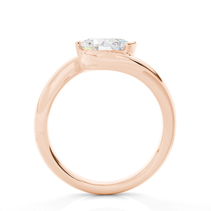 Umschlossene Halbe Zargenfassung Solitär Verlobungsring