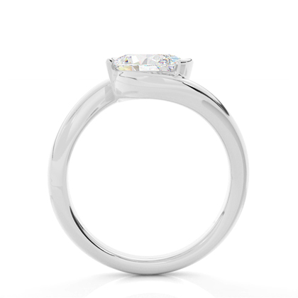 Umschlossene Halbe Zargenfassung Solitär Verlobungsring