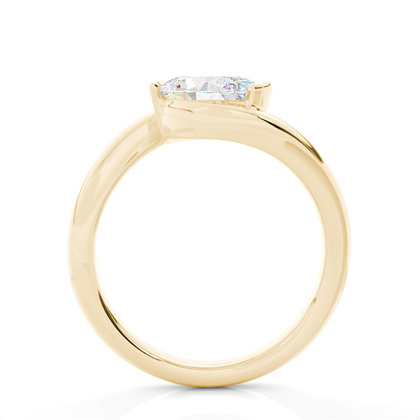 Umschlossene Halbe Zargenfassung Solitär Verlobungsring