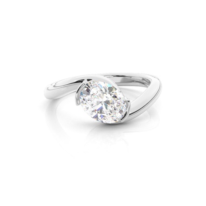 Semi Bezel Bypass Solitaire Engagement Ring