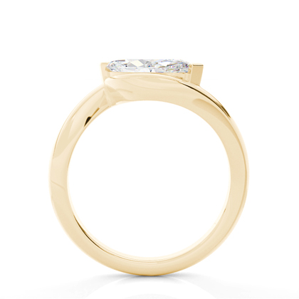 Umschlossene Halbe Zargenfassung Solitär Verlobungsring