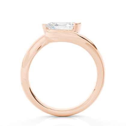 Umschlossene Halbe Zargenfassung Solitär Verlobungsring