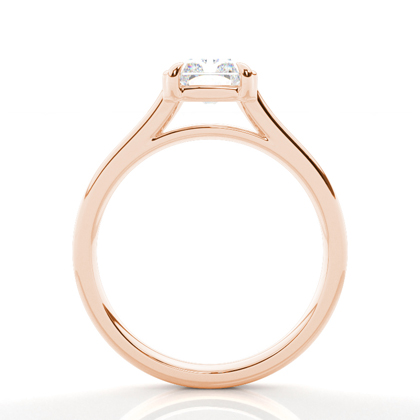 Halbe Zargenfassung Solitär Verlobungsring Duale Ringschiene