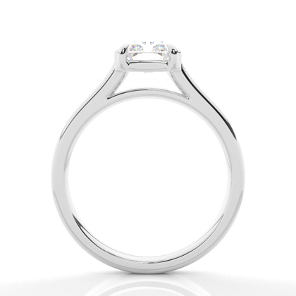 Halbe Zargenfassung Solitär Verlobungsring Duale Ringschiene