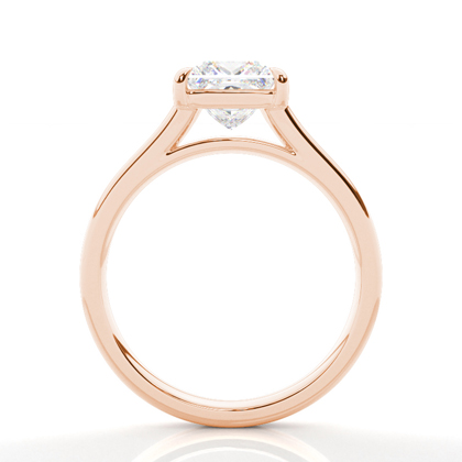 Halbe Zargenfassung Solitär Verlobungsring Duale Ringschiene