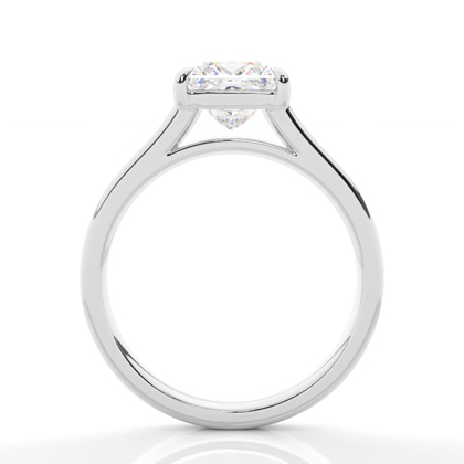 Halbe Zargenfassung Solitär Verlobungsring Duale Ringschiene