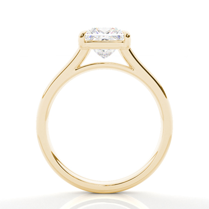 Halbe Zargenfassung Solitär Verlobungsring Duale Ringschiene