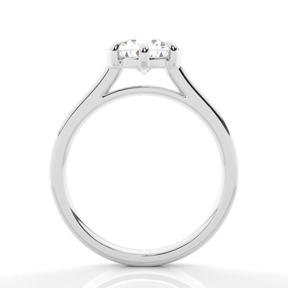 Halbe Zargenfassung Solitär Verlobungsring Duale Ringschiene