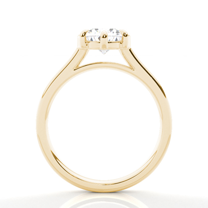 Halbe Zargenfassung Solitär Verlobungsring Duale Ringschiene