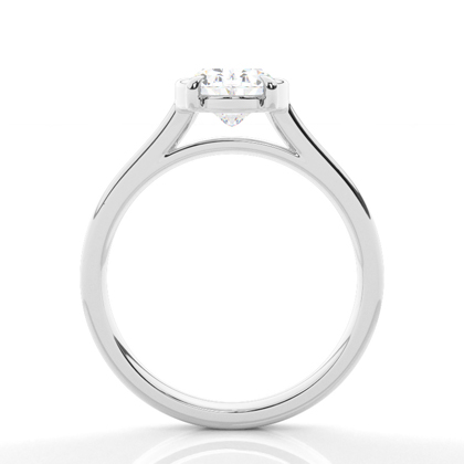 Halbe Zargenfassung Solitär Verlobungsring Duale Ringschiene