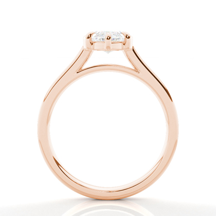 Halbe Zargenfassung Solitär Verlobungsring Duale Ringschiene