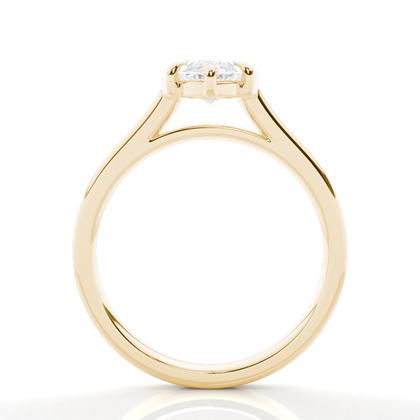 Halbe Zargenfassung Solitär Verlobungsring Duale Ringschiene