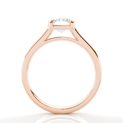 Halbe Zargenfassung Solitär Verlobungsring Duale Ringschiene