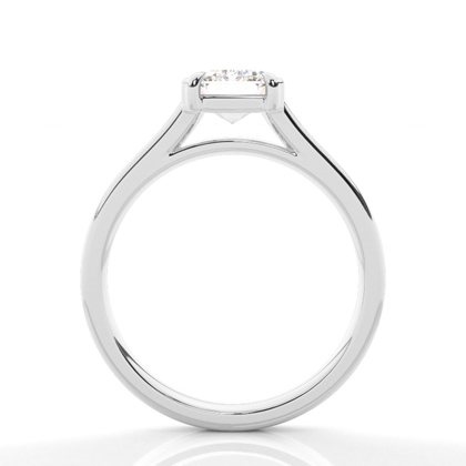 Halbe Zargenfassung Solitär Verlobungsring Duale Ringschiene