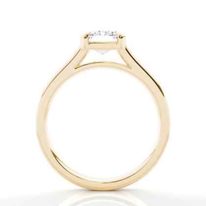 Halbe Zargenfassung Solitär Verlobungsring Duale Ringschiene