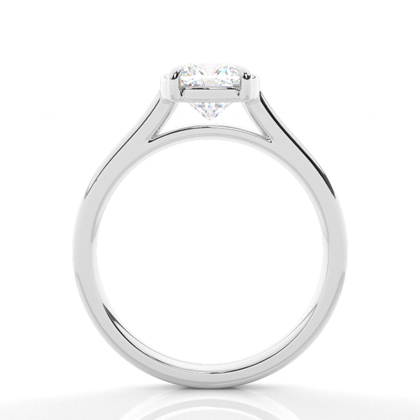 Halbe Zargenfassung Solitär Verlobungsring Duale Ringschiene