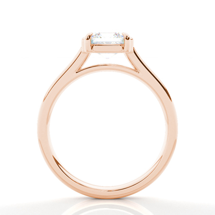 Halbe Zargenfassung Solitär Verlobungsring Duale Ringschiene