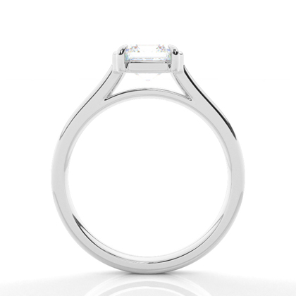 Halbe Zargenfassung Solitär Verlobungsring Duale Ringschiene