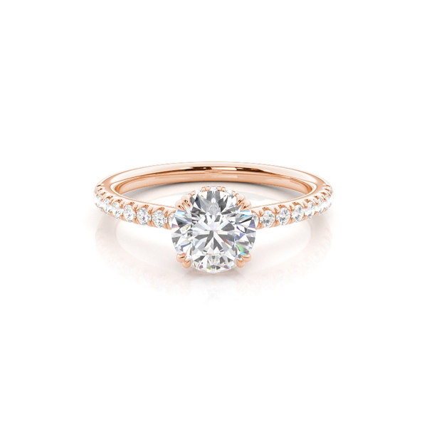 Mehrlagiger Verlobungsring mit verstecktem Halo und Diamantakzenten