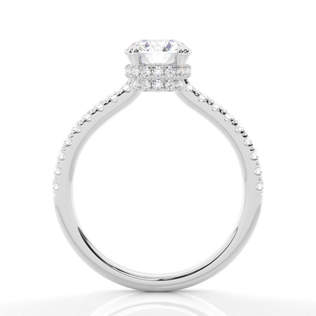 Layered Hidden Halo Diamond Accent Engagement Ring