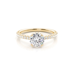 Layered Hidden Halo Diamond Accent Engagement Ring