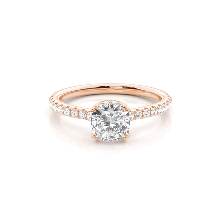 Layered Hidden Halo Diamond Accent Engagement Ring