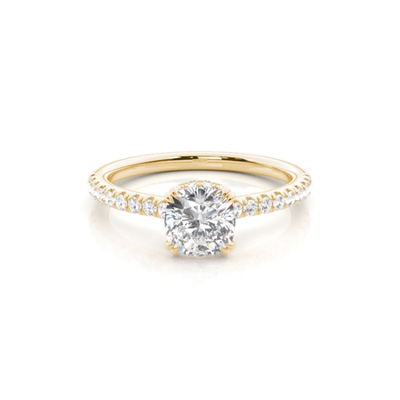 Layered Hidden Halo Diamond Accent Engagement Ring