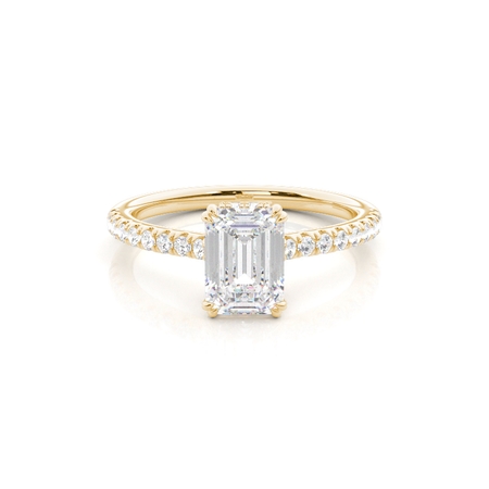Smaragd Gelbgold Seitensteine Diamantringe