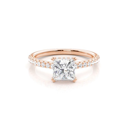 2.00 Carat Rotgold Halo Verlobungsringe