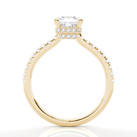 Layered Hidden Halo Diamond Accent Engagement Ring