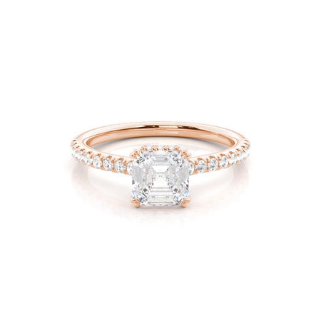 Layered Hidden Halo Diamond Accent Engagement Ring