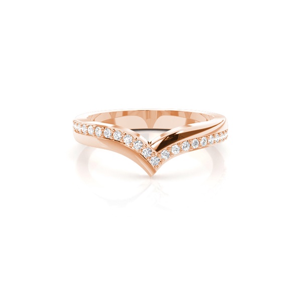 Studded Flat Profile Diamond Shaped Band