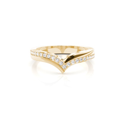 Studded Flat Profile Diamond Shaped Band