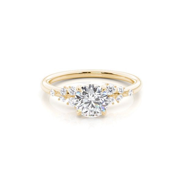 Scatter Diamond Shoulder Modern Engagement Ring