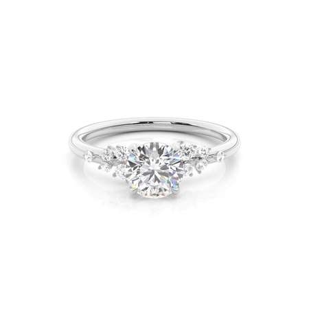 Scatter Diamond Shoulder Modern Engagement Ring