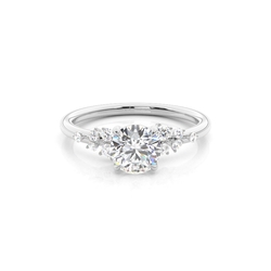 Scatter Diamond Shoulder Modern Engagement Ring