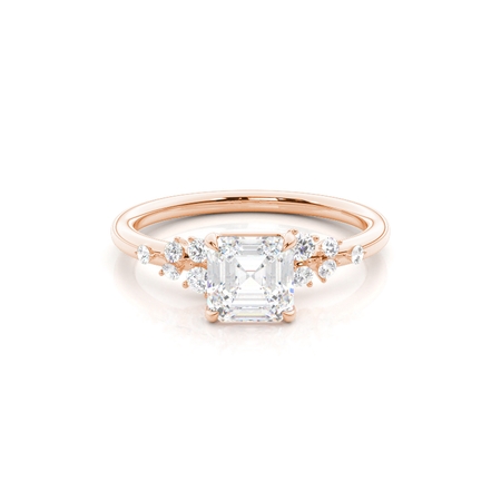 Asscher Rose Gold Engagement Rings