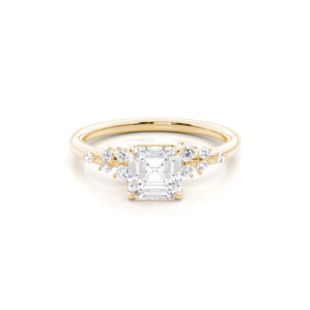 Asscher Yellow Gold Engagement Rings